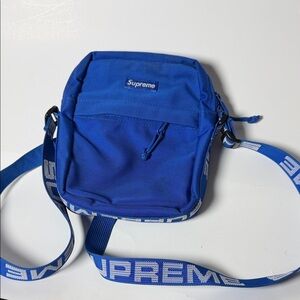 Supreme Royal Blue Logo Webbing Shoulder Bag